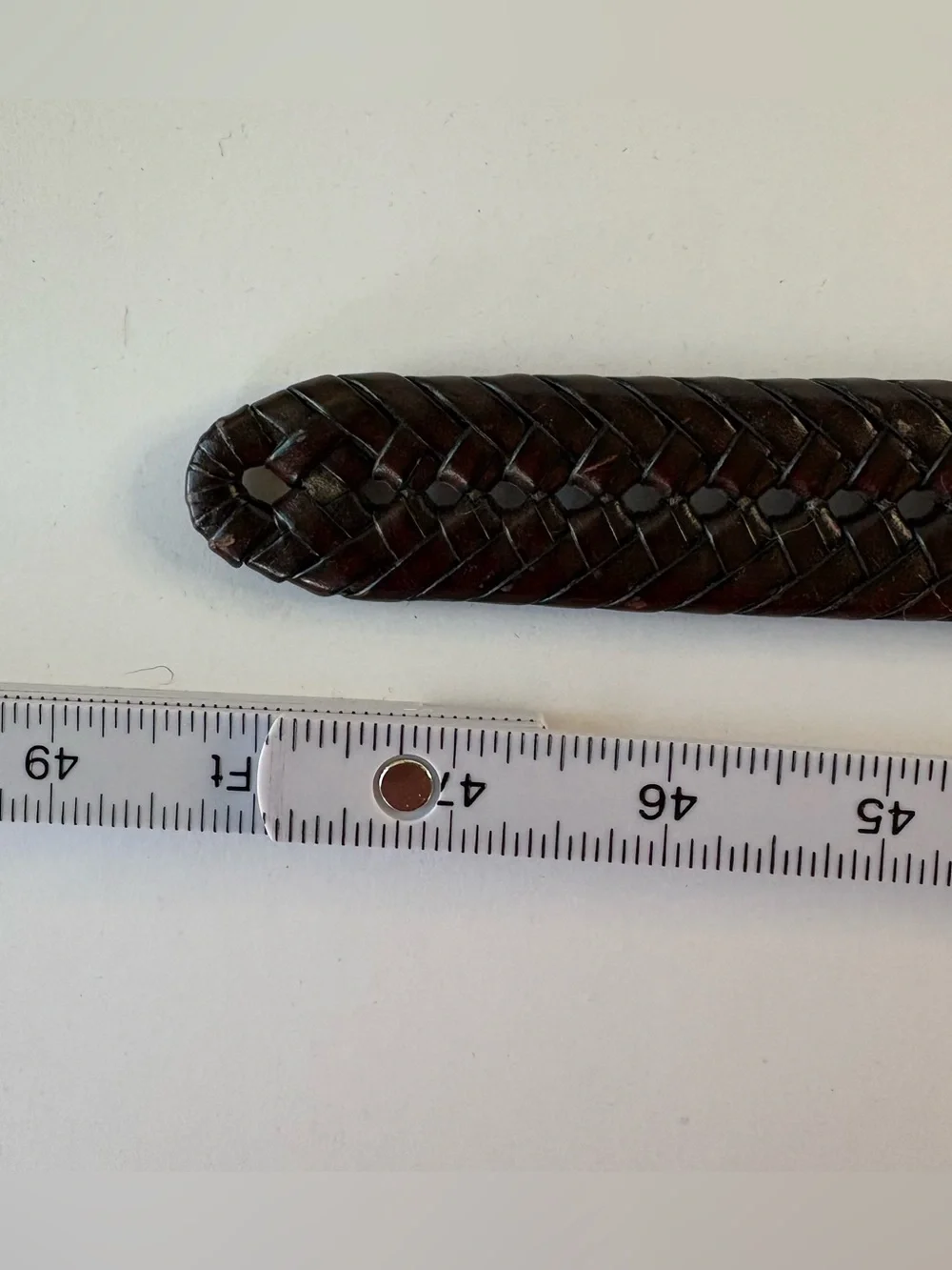 44 inch Braided Brown Leather Brass Patina Buckle Dockers Belt Heritage Preppy
